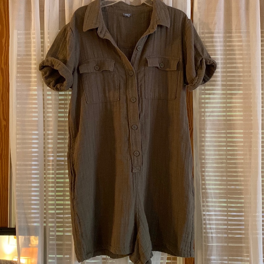 olive green aerie romper